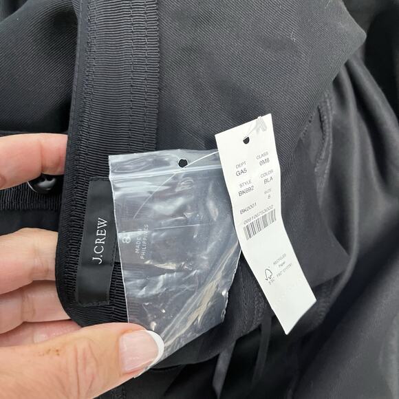 J. Crew Re-Imagined Wrap Skirt size 8 Black Midi A Line Modest Career Casual - Picture 7 of 7